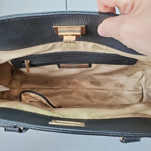 Bob Mackie Rodeo Drive Croc Print Leather Satchel Handbag - Picture 8 of 12